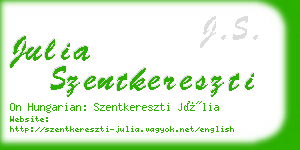 julia szentkereszti business card